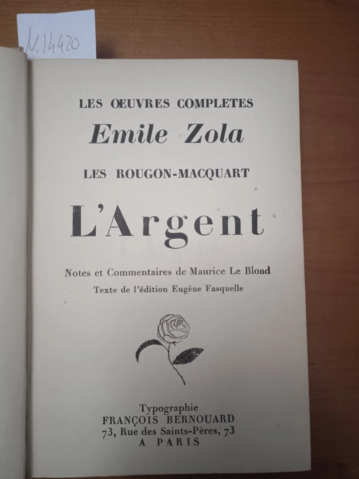 Les rougon - macquart  L' argent - Emile Zola - Immagine 1 di 1