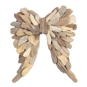 Decorative Hanging 12" Long Coastal Driftwood Angel Wings - Picture 1 of 7