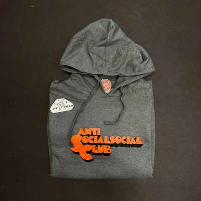 DS Auth Anti social social club Clamps Gunmetal Heather Hoodie S ASSC CPFM - Image 1 of 4