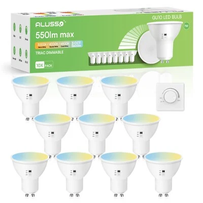 10x LED GU10 Leuchtmittel Glühbirne 7W Dimmbar CCT 3000K 4000K 6500K 230V Spot - Bild 1 von 4