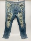 Victorious Women's Jeans 36x33 with Front Leg Rips - Edgy Style, Size 36"