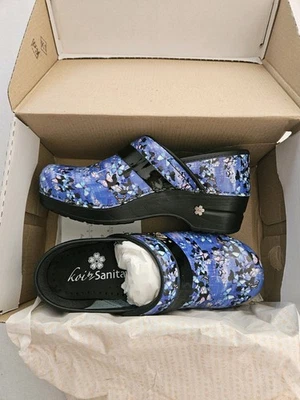 Tamancos de enfermagem dinamarqueses Koi by Sanita tamanho UE40 e EUA9 novos na caixa borboletas azuis - Imagem 1 de 4