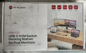 AV Access KVM Switch Dock 2 moniteurs 2 ordinateurs portables 4K KVM commutateur double moniteur - Photo 1/4