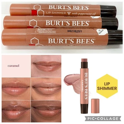 Brillo de labios Burt's Bees en "caramelo" con aceite de menta color de labios hidratante Foto 1 de 4