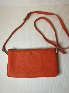 GILI Crossbody Slim Line Orange Gold Hardware Pebbled Leather - Bild 1 von 13