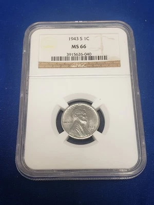 1943 S NGC MS66 Lincoln Wheat Cent 1c - Image 1 of 2