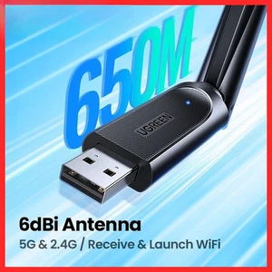 Adapter USB WiFi do PC - Bezprzewodowa karta sieciowa z anteną kompatybilna z Windows - Zdjęcie 1 z 29