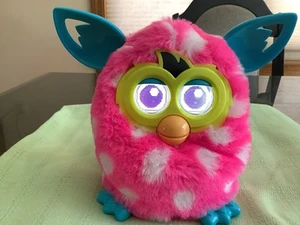 Furby Boom Hot Pink Polka Dot Figure Electronic Plush 2012 Hasbro Tested Works - Picture 1 of 5