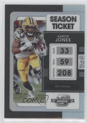 2021 Panini Contenders Optic Season Ticket Silver Prizm Aaron Jones #35 - Image 1 of 2