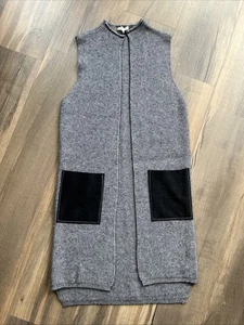 Mystree Women’s Long Sleevless Cardigan Vest Open Front Cable Knit Small - Picture 1 of 14