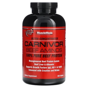 MuscleMeds Carnivor Beef Aminos 100 Pure Beef Protein 300 Tablets - Picture 1 of 3