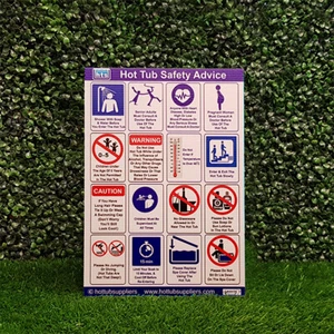 Letrero de seguridad para bañera de hidromasaje A4 | Perfecto para vacaciones | Consejos para bañera de hidromasaje - Imagen 1 de 1
