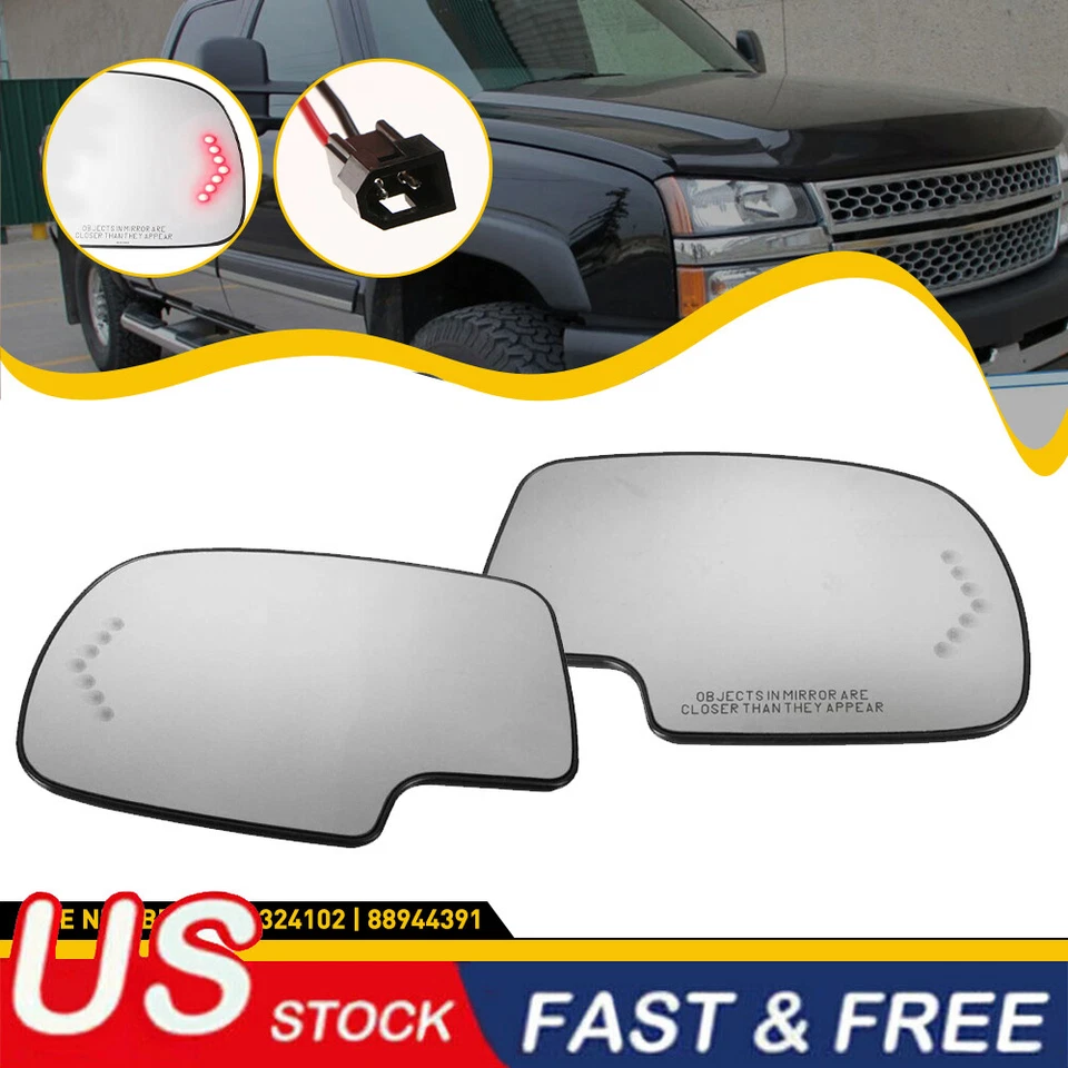 Espejo retrovisor de vidrio térmico dos lados para Chevy GMC Cadillac 03-07 Foto 1 de 4