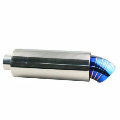 1X Universal 2.5inch Inlet 4.5" Body Rear Exhaust Muffler Tip Slant 480mm Length - Image 1 of 4
