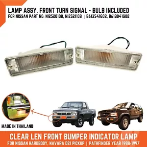 Clear bumper turn signal light lamp FIT Nissan Pickup D21 Pathfinder WD21 87-97 - Foto 1 di 10