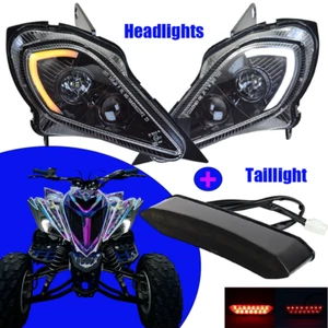 LED Headlights +Tail Light Kit for Yamaha Raptor 700 700R 06-18 / YFZ450R 09-18 - Picture 1 of 17