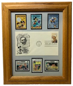 Walt Disney Framed Stamp & Envelope Set ~ 1968 Limited Edition #1 743 ~ 12X10X1” - Picture 1 of 16