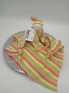 Bajo el Nilo Orgánico Colores Brillantes Rayas Muñeca Lovey Seguridad Manta Juguete - Imagen 1 de 3