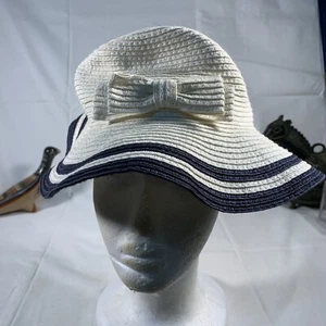 Janie and Jack White Summer Straw Sun Hat 12 To 24 Months - Picture 1 of 4