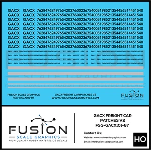 HO Scale GACX Freight Car Lettering Decal Set Font 2 - Picture 1 of 1