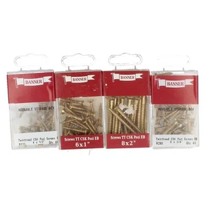 Tornillos de madera de cabeza plana de latón disponibles en una variedad de tamaños por BANNER Precio 99p - Imagen 1 de 25