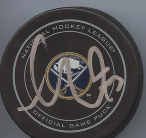 SAM REINHART BUFFALO SABRES SIGNED OFFICIAL GAME PUCK w/ COA - Picture 1 of 2