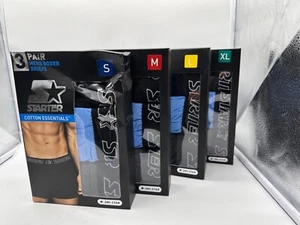 NEW 3 PAIR PACK STARTER MENS BOXER BRIEF 95% COTTON ESSENTIALS 4 WAY STRETCH - Picture 1 of 14