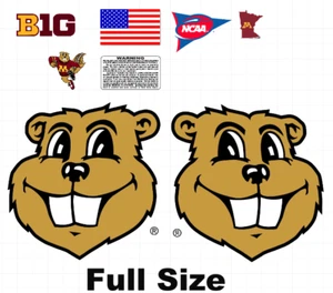 MINNESOTA GOPHERS Football Helmet Helmet Decal Full Size 8 mil - Picture 1 of 1