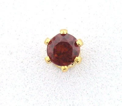 Pedra preciosa granada vermelha natural redonda de 3 mm banhada a ouro Tac EPTT191 - Imagem 1 de 2