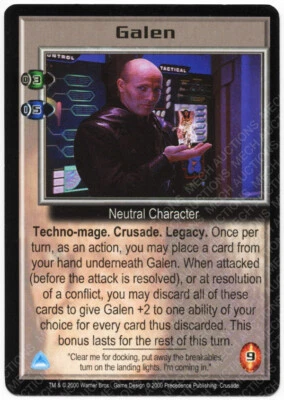 Babylon 5 CCG Crusade Rare R1 Card Galen Holding Fire M/NM Mint/Near Mint - Image 1 of 2