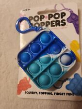 Big Time Pop Pop Poppers Clip-On Blue Square Squishy Fun
