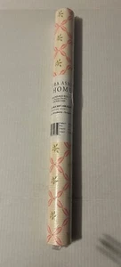 New Laura Ashley Home (Double Roll) Pink Bows/Green Leaves Lattice 56 SQ. Feet - Picture 1 of 10