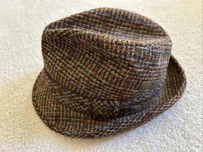 VINTAGE AUTHENTIC STETSON MEN'S FEDORA HAT TWEED SZ 6 7/8 US - Image 1 of 4