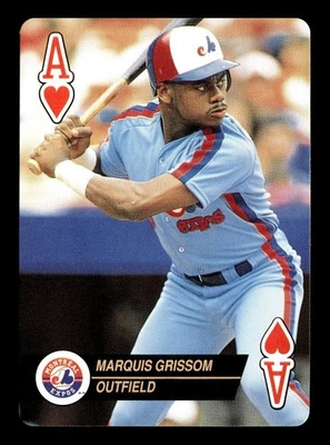 1993 Bicycle Baseball Aces Playing Cards Ace of Hearts Marquis Grissom B191 - Image 1 of 2