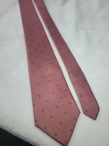 Vintage Christian Dior Mens Tie Burgundy w/ Geometric Pattern Designer 56" - Picture 1 of 2