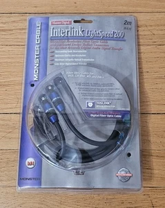 Monster Digital Toslink Interlink Lightspeed 200 2M 6.6ft Fiber Optic Cable New - Picture 1 of 4