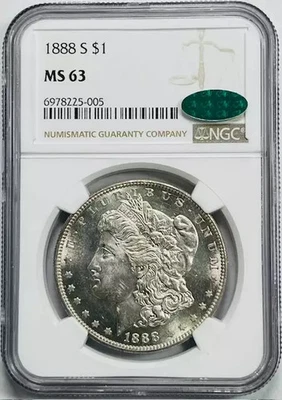 1888 S Morgan Silver Dollar NGC MS-63 CAC Low CAC Pop! - Image 1 of 2