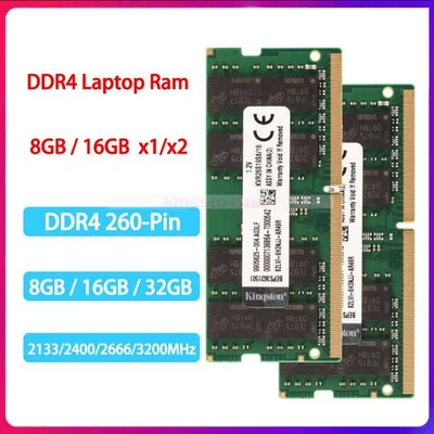 8GB 16GB 32GB 2133 2400 2666 3200 MHz DDR4 1.2V SO-DIMM Laptop Speicher 260-pin - Bild 1 von 4