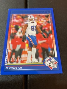 2024 PANINI SCORE ED OLIVER SHOWCASE BLUE INSERT CARD-#048/100-BILLS-#33 - Picture 1 of 3