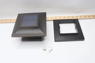 Veranda Solar Outdoor Post Cap Light Bronze Plated Plastic 11lm 3000K 4"x4" - Image 1 of 4