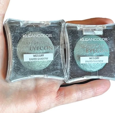 Kleancolor American Eyecon Wet/Dry Baked Eyeshadow Set Teal & Moss 4.5g Each - Image 1 of 4