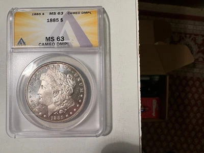 1885 P Morgan Dollar ANACS $ MS 63 camafeo DMPL espejo profundo similar a prueba Foto 1 de 2