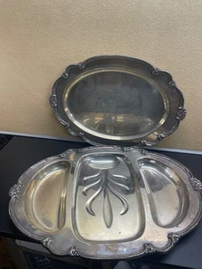 Rogers Bros EPNS Remembrance Silver Plate Pair of Serving Trays 9857 and 9809 - Picture 1 of 24