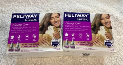 Feliway Classic Happy Cat Calming Diffuser Refill, 2 x 2-pack exp 08/2026+ - Image 1 of 2