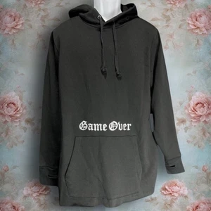 Neu ohne Etikett Current Mood Deadstock bestickt schwarz Game Over Hoodie - Bild 1 von 3