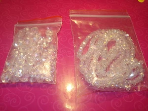 75 GEMISCHTE GRÖSSEN KLAR AB RONDELLE 3+6+8 mm TSCHECHISCHE KRISTALLPERLEN (USA-VERKÄUFER) - Bild 1 von 1