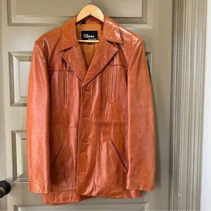Chaqueta retro vintage de gamuza y cuero para hombre Wilson de los años 70 marrón talla 40 - Imagen 1 de 12
