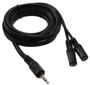 6ft 3.5mm Stereo Male to Dual 3.5mm Stereo Female Audio Headphone Y-Splitter - Picture 1 of 3