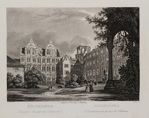 Heidelberger Schlossansicht, um 1840, Aquatinta Romantik Unbekannt (19.Jhd) - Bild 1 von 5