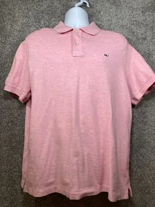 Vineyard Vines Mens Large Polo Shirt Slim Fit Short Sleeve Pink Golf Knit Preppy - Picture 1 of 11